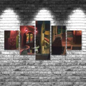 Spirited Away 02 - Anime 5 Panel Canvas Art Wall Decor