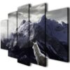 Spiritual Wolf - Nature 5 Panel Canvas Art Wall Decor