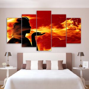Spitfire wind Man - Abstract 5 Panel Canvas Art Wall Decor