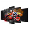 Sportbike Racing Repsol - Red Bull - Sport 5 Panel Canvas Art Wall Decor