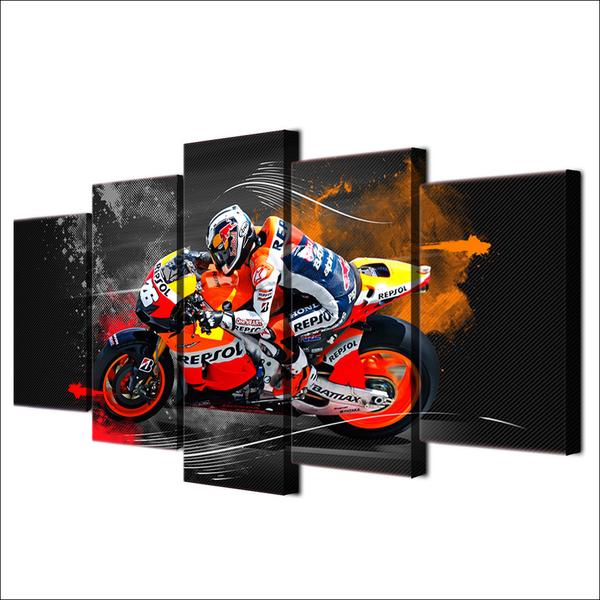Sportbike Racing Repsol - Red Bull - Sport 5 Panel Canvas Art Wall Decor Sportbike Racing Repsol - Red Bull - Sport 5 Panel Canvas Art Wall Decor