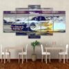 Sports Car Drift Speedhunter - Automative 5 Panel Canvas Art Wall Decor