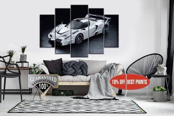 Sports Car Ferrari 2 - Automative 5 Panel Canvas Art Wall Decor Sports Car Ferrari 2 - Automative 5 Panel Canvas Art Wall Decor