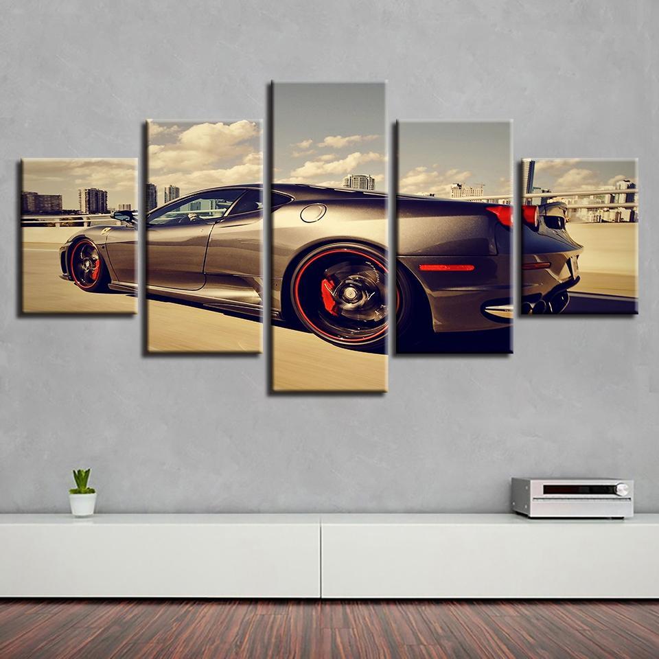 Sports Car Red Wheel - Automative 5 Panel Canvas Art Wall Decor Sports Car Red Wheel - Automative 5 Panel Canvas Art Wall Decor