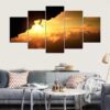 Sports Rock Climbing Sunset - Sport 5 Panel Canvas Art Wall Decor
