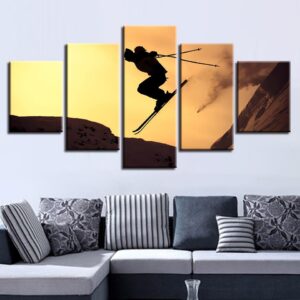 Sports Ski 1 - Soport 5 Panel Canvas Art Wall Decor