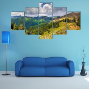 Spring Landscape In The Carpathian Mountains - Nature 5 Panel Canvas Art Wall Decor