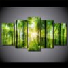 Spring Verdurous Forest - Nature 5 Panel Canvas Art Wall Decor