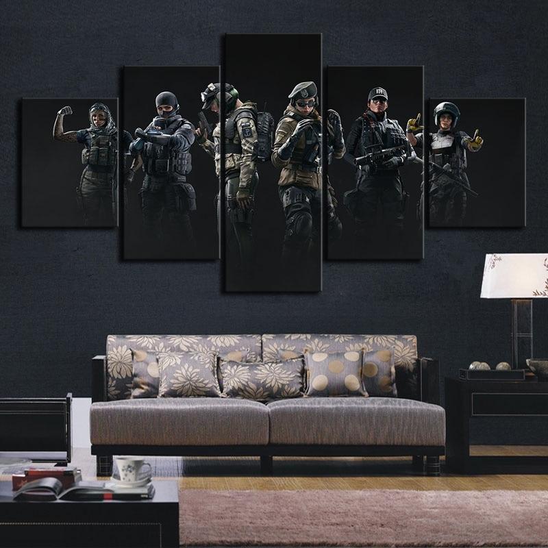Squad 2 Tom Clancy’s Rainbow Six Siege Gaming - 5 Panel Canvas Art Wall Decor Squad 2 Tom Clancy’s Rainbow Six Siege Gaming - 5 Panel Canvas Art Wall Decor