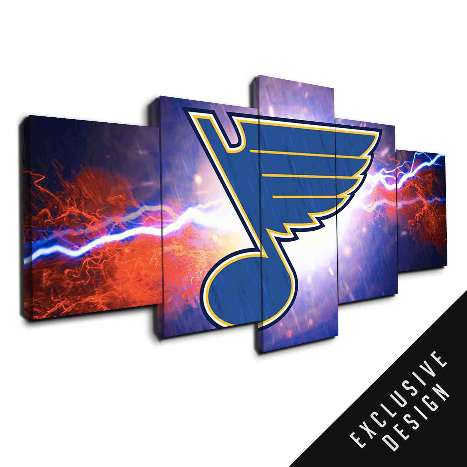 St Louis Blues Nhl Team Thunderbolt - Music 5 Panel Canvas Art Wall Decor St Louis Blues Nhl Team Thunderbolt - Music 5 Panel Canvas Art Wall Decor