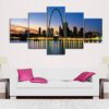 St Louis Sunset - Nature 5 Panel Canvas Art Wall Decor