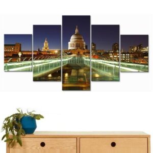 St Paul’S Cathedral - Nature 5 Panel Canvas Art Wall Decor