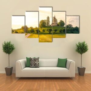 St Peter And Pauls Church In Czech Republic - Nature 5 Panel Canvas Art Wall Decor
