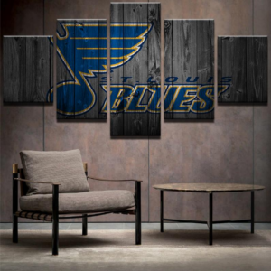 St. Louis Blues Barn Wood 1 - Sport 5 Panel Canvas Art Wall Decor