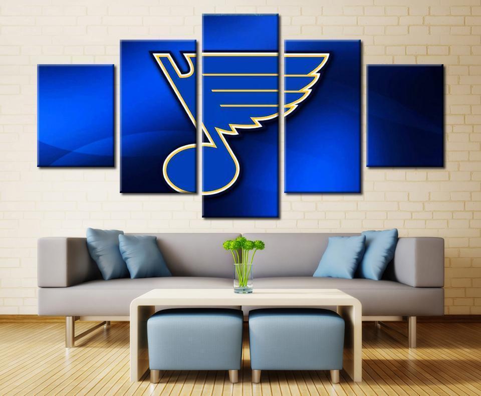 St. Louis Blues Logo Sport - 5 Panel Canvas Art Wall Decor St. Louis Blues Logo Sport - 5 Panel Canvas Art Wall Decor
