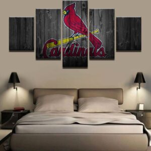 St. Louis Cardinals Logo - Sport 5 Panel Canvas Art Wall Decor