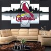 St.Louis Cardinals 4 MLB Baseball - 5 Panel Canvas Art Wall Decor