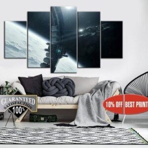 Star Citizen Spaceship 2 - Gaming 5 Panel Canvas Art Wall Decor