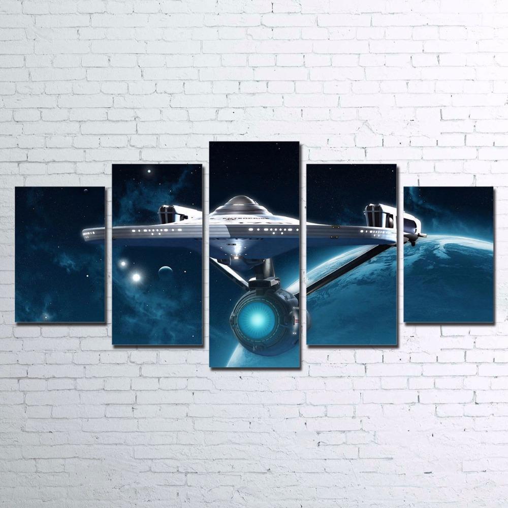 Star Trek Enterprise - Movie 5 Panel Canvas Art Wall Decor Star Trek Enterprise - Movie 5 Panel Canvas Art Wall Decor