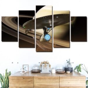 Star Trek Starship Enterprise Ncc-1701 - Aircraft 5 Panel Canvas Art Wall Decor