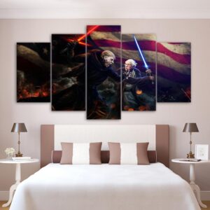 Star War Fight - Movie 5 Panel Canvas Art Wall Decor