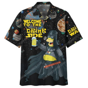 Star Wars And Homer Simpson Summer Vacation Hawaiian Shirt