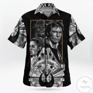 Star Wars Black And White Hawaiian Shirt
