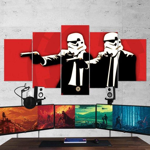 Star Wars Pulp Fiction Parody Movie - 5 Panel Canvas Art Wall Decor Star Wars Pulp Fiction Parody Movie - 5 Panel Canvas Art Wall Decor