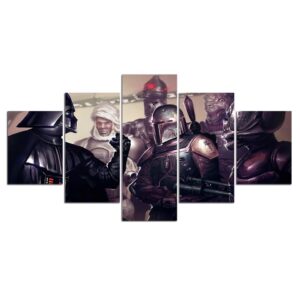 Star war negotiation - Movie 5 Panel Canvas Art Wall Decor