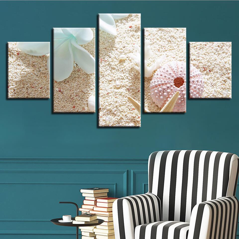 Starfish Sea Shells 22 - Space 5 Panel Canvas Art Wall Decor Starfish Sea Shells 22 - Space 5 Panel Canvas Art Wall Decor