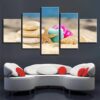 Starfish Shell 12 - Space 5 Panel Canvas Art Wall Decor