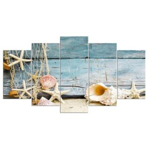 Starfish shell - Space 5 Panel Canvas Art Wall Decor