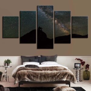Starry Sky 11 - Space 5 Panel Canvas Art Wall Decor