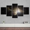 Starry Sky Planet Landscape - Space 5 Panel Canvas Art Wall Decor