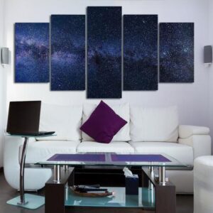 Stars In The Night - Nature 5 Panel Canvas Art Wall Decor