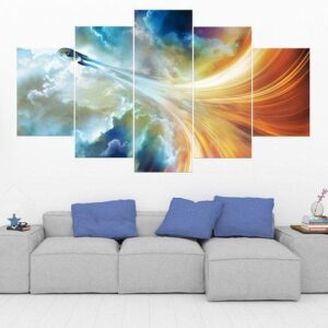 Starship Enterprise - Star Trek 3 - Movie 5 Panel Canvas Art Wall Decor