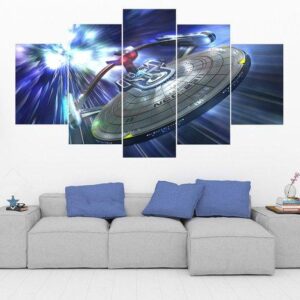 Starship Enterprise - Star Trek 4 - Movie 5 Panel Canvas Art Wall Decor