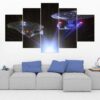 Starship Enterprise - Star Trek 5 - Movie 5 Panel Canvas Art Wall Decor