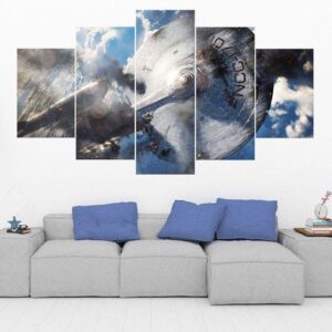Starship Enterprise - Star Trek 7 - Movie 5 Panel Canvas Art Wall Decor