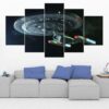 Starship Enterprise - Star Trek 8 - Movie 5 Panel Canvas Art Wall Decor
