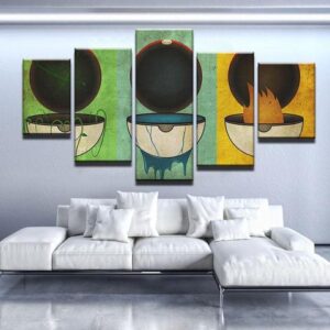 Starter Pokeballs - Anime 5 Panel Canvas Art Wall Decor