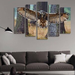 State In The Forest - Animal 5 Panel Canvas Art Wall Decor