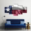 State Of Texas Flag - Abstract 5 Panel Canvas Art Wall Decor