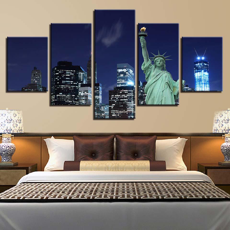 Statue Liberty 11 - Nature 5 Panel Canvas Art Wall Decor Statue Liberty 11 - Nature 5 Panel Canvas Art Wall Decor