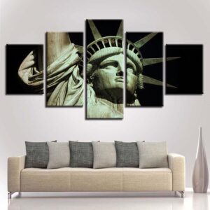 Statue Of Liberty 1 - Nature 5 Panel Canvas Art Wall Decor