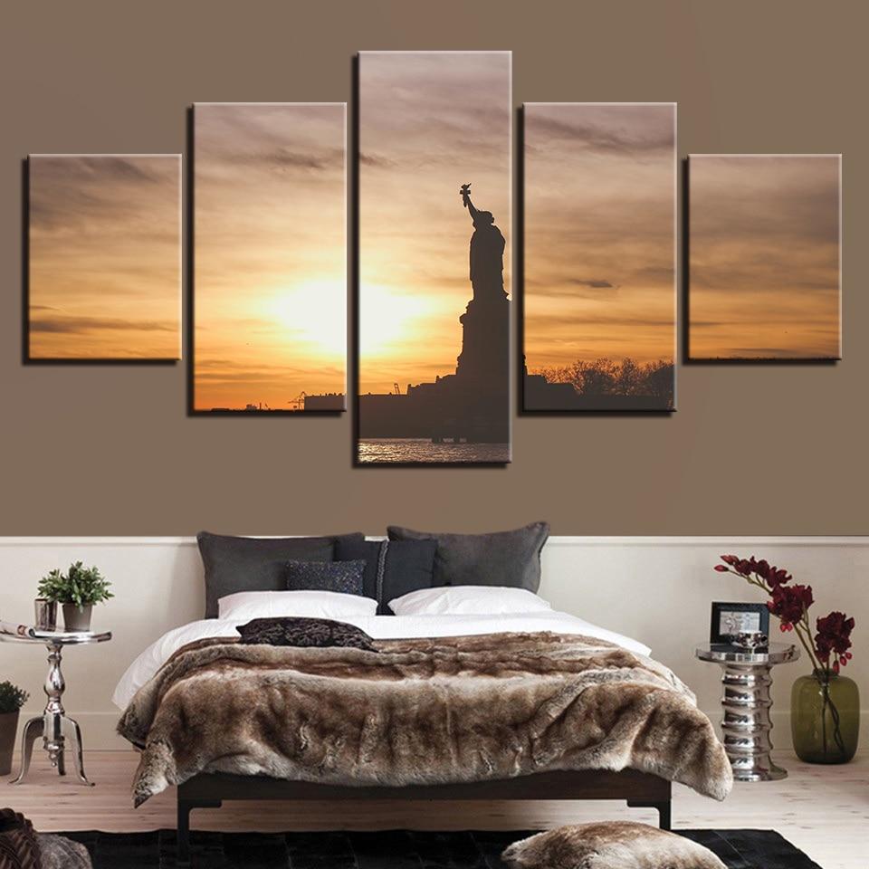Statue Of Liberty 5 - Religion 5 Panel Canvas Art Wall Decor Statue Of Liberty 5 - Religion 5 Panel Canvas Art Wall Decor