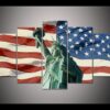 Statue Of Liberty - Abstract 5 Panel Canvas Art Wall Decor