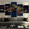 Steady Smoking - Abstract 5 Panel Canvas Art Wall Decor
