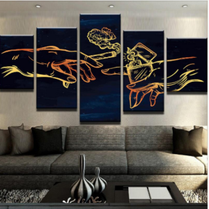 Steady Smoking - Abstract 5 Panel Canvas Art Wall Decor