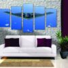 Stealth Bomber - Aircraft 5 Panel Canvas Art Wall Decor